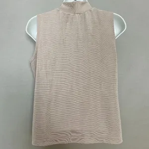 Vintage Jason Maxwell Tank Top Mock Neck Sleeveless‎ Neutral Taupe Women Medium thumbnail 10