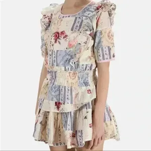 NWT LoveShackFancy Love Shack Fancy Natasha Mini Dress Patchwork S-FIRM PRICE thumbnail 4