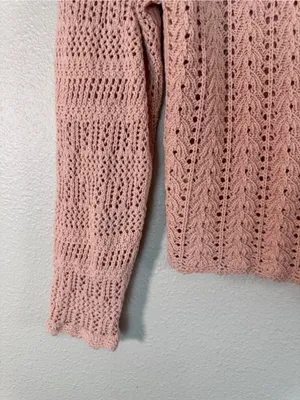 Wilfred Pink Crochet Cardigan Sweater Womens S Aritzia Girly Coquette Barbie thumbnail 3