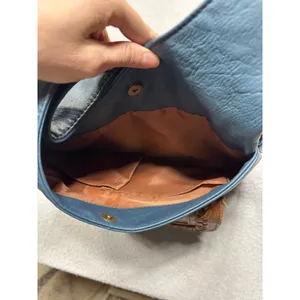 Gal Crossbody Bag Women OS Blue Tan Faux Leather‎ Braided Trim Adjustable Strap thumbnail 10