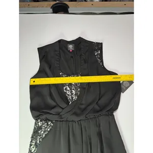 Vince Camuto Black High-Low Dress with Silver Sequin Accents thumbnail 5