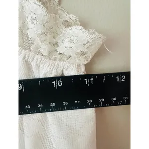 Vintage On The Rocks California White Lace Midi Dress Cottagecore Floral Rosebud thumbnail 6