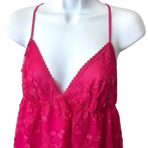NEW Flora Nikrooz Meg‎ Floral Embroidered Chemise Pink Sleepwear Feminine S thumbnail 3