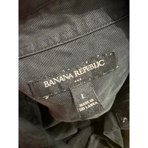 Banana Republic‎ Womens Black 100% Lyocell Utility Shirt Long Sleeve Relaxed L thumbnail 6