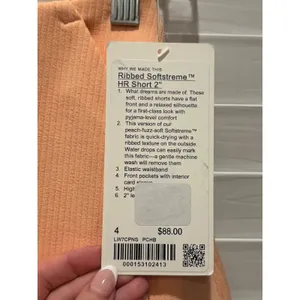 NEW Lululemon Ribbed Softstreme HR Short 2" Womens 4 Peach Bellini PCHB Shorts thumbnail 5