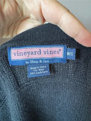 Vintage Vineyard Vines Black Cashmere Wool Cable Knit Detail Shawl Wrap One Size thumbnail 2