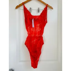 Savage x Fenty Floral Lace Teddy Red Tempo Large Bodycon Fitted Mesh Lace‎ thumbnail 5