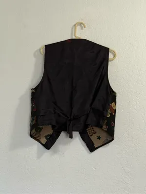 Vintage Casey & Max Teddy Bears Women's Sleeveless Vest Size M Tapestry thumbnail 4