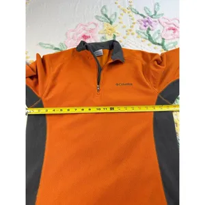 Columbia Quarter‎ Zip Fleece Pullover Jacket Women's Small Orange Gray thumbnail 5