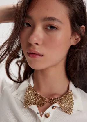 Free People summers end collar pin- gold NWT $38 thumbnail 1