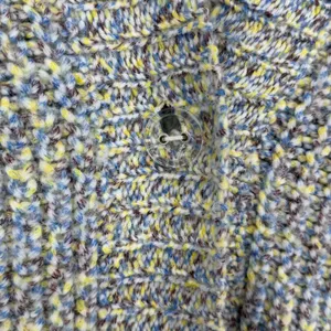 Stitches‎ + Stripes Womens Chunky Knit Cardigan Sweater Blue Yellow M Slouchy thumbnail 3