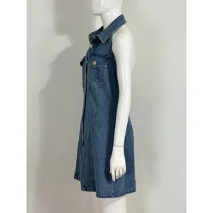 House of Harlow 1960 Women’s Denim Halter Mini Dress Backless Y2K Blue Size S thumbnail 7