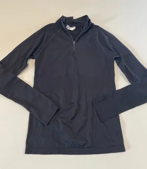 Athleta Lightweight Quarter Zip Activewear Top Size S Black thumbnail 1