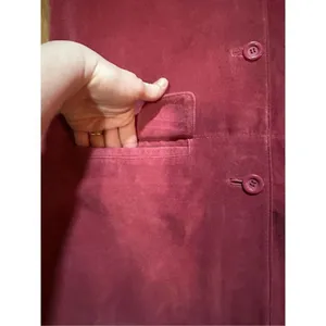 Jessica Holbrook‎ red leather jacket blazer vintage Small thumbnail 8