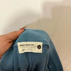 Back Beat Co Organic Cotton Waffle Joggers Slate Blue XS Lounge Pants thumbnail 9