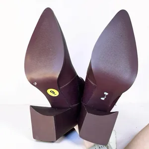 Steve Madden Sock Ankle Boots Pointed Toe Block Heel Booties Burgundy Women's 9 thumbnail 4