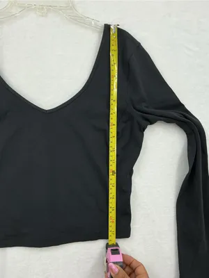 lululemon athletica Black Long Sleeve Scoop Neck Top 1012 thumbnail 4