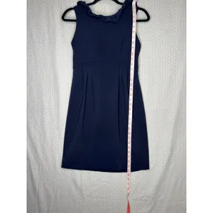 Camlyn Beth Navy Blue Sleeveless Ruffle Neck‎ Button Back The Go Go Dress Size 2 thumbnail 7