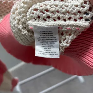 Z Supply Pink & Cream Broadbeach Striped Open-Knit Crewneck Sweater thumbnail 6