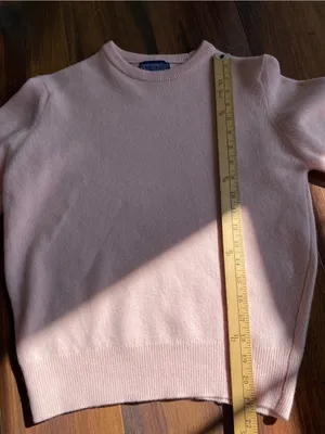 VTG Lands End 100% Lambswool Made in England Crewneck Sweater Jumper Pink S thumbnail 7