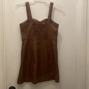2/$30 A new day faux leather brown leather dress with bodice size small thumbnail 5