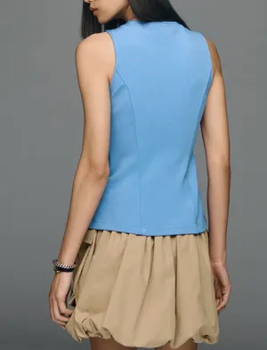 Anthropologie Maeve Button-Front Knit Vest, Size L thumbnail 4