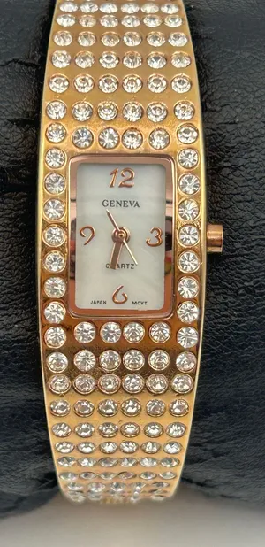 Geneva Rose Gold Crystal Embellished Women’s Bangle Watch thumbnail 1