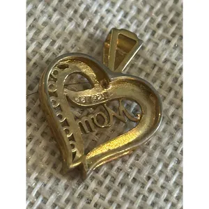 Lot a 652 1 inch 925 sterling silver gold tone mom heart pendant thumbnail 3