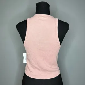 Olivia Rae Pink Fitted Tank Top with Smooth Texture thumbnail 3