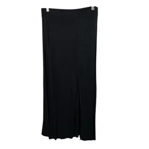 American Eagle Outfitters‎ Knit Black Maxi Skirt Women Small Lined Raw Edge thumbnail 2