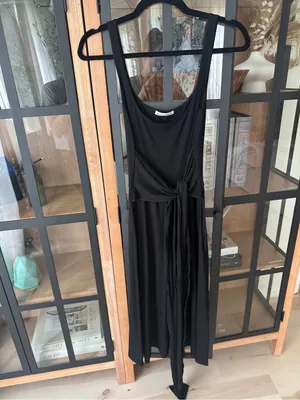 Reformation August Midi Dress tie front adjustable scoop round neck tencel wrap thumbnail 2