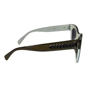 Steve Madden Sunglasses Womens‎ Green Chain Link Cat Eye Y2K Retro SR0422 thumbnail 3