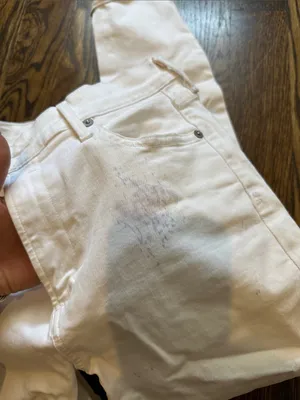 Citizens of Humanity Rocket Crop High-Rise White Skinny Jeans **PEN INK STAIN** thumbnail 6