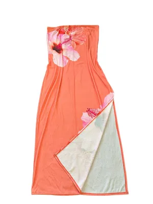 Wild Fable Hawaiian Hibiscus Mesh coverup Dress Beach Tropical Size Large thumbnail 9
