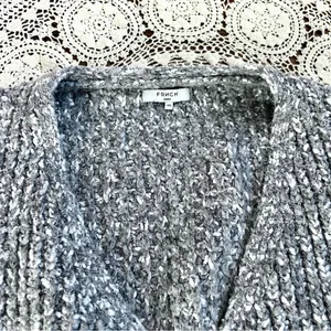 FRNCH PARIS Thick Knit Grey Open Cardigan Medium thumbnail 2