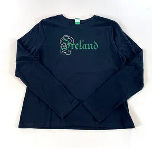 Ireland Celtic Shamrock Shirt Size XL Black Graphic Long Sleeve Cotton thumbnail 1