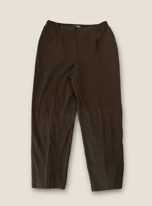 Koret Crinkle Trouser Pant High Rise Pull-On Tapered Brown 12P thumbnail 1