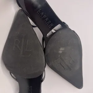 Vintage Y2K Lauren Ralph Lauren Winona Heels 7.5B Black T Strap Pointed Toe thumbnail 16