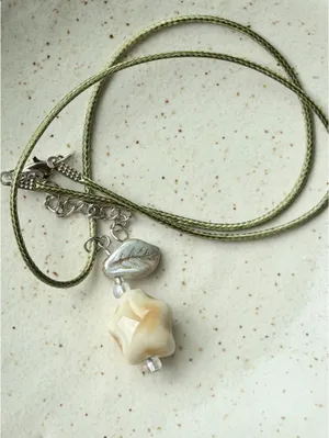 Handmade ceramic star boho fairy cottage necklace⭐️💚 thumbnail 4