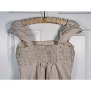 Abercrombie Linen Emerson Mini Dress Medium Tall Beige Preppy Coastal Resort thumbnail 7