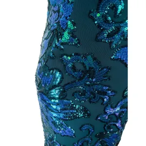 Jovani 08459 Royal‎ Blue Sequin Floral High Slit Mermaid Prom Gown NWT Size 0 thumbnail 5