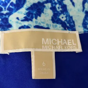 Michael Michael‎ Kors Blue White Paisley Damask A-Line Mini Skirt Size 6 thumbnail 7