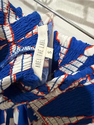 Able the Label Anthropologie Blue Geometric Tiered Maxi Skirt - Women's Small thumbnail 4