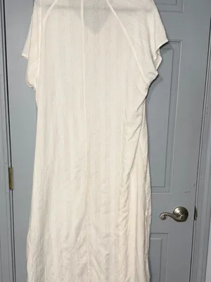 summersalt Cream V‑Neck swimsuit cover up Maxi Dress with Tie Waist bathing suit thumbnail 3
