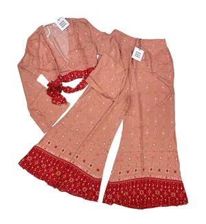 Some Days Lovin - Feeling The Love Crop Top & Pants in Pink & Red thumbnail 1