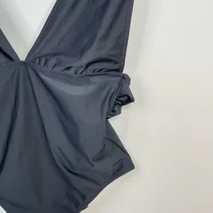 Aerie Black Minimalist Plunge One Piece Swimsuit Swim Suit womens S Long Tall thumbnail 2