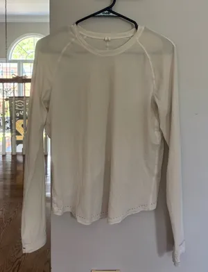 White Lululemon Long Sleeve Tank thumbnail 1