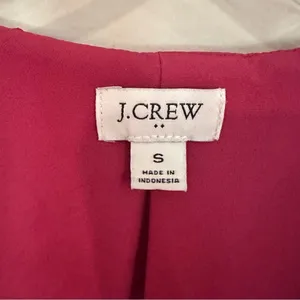 J. Crew Ruffle V-Neck‎ Long Sleeve Blouse Women's Small Raspberry Boho Hippie thumbnail 4