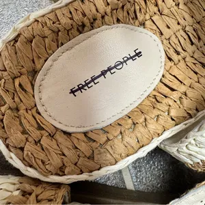 Free People FP Roma Raffia Slip On Ankle Strap Platform Sandals Tan White 8 thumbnail 9