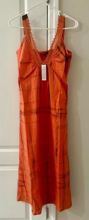 Chaudry Women’s Orange Sleeveless Size Small Dress thumbnail 1